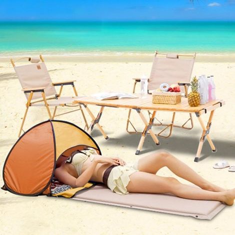 Tenda parasole a scomparsa: tenda da spiaggia leggera con parasole, piccola e pieghevole, con supporto per cellulare, ideale per picnic, campeggio e tempo libero all'aria aperta. (1/5)