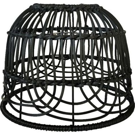 Abat-Jour Creative Scandi Lampe Naturelle Décoration Droplight Tissé Abat-Jour E26 Abat-Jour en Osier Pendentif Lumière Couverture pour Teahouse, Noir (1/5)