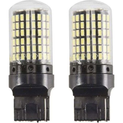 Lampadine LED senza difetti - Confezione da 2 - 7440 T20 W21W - 144 SMD - Bianche - Luci di retromarcia - Indicatori di direzione (1/4)
