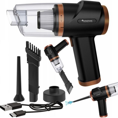 Aspirapolvere portatile potente 2 in 1 per auto e casa, soffiatore LED 5 kPa USB C