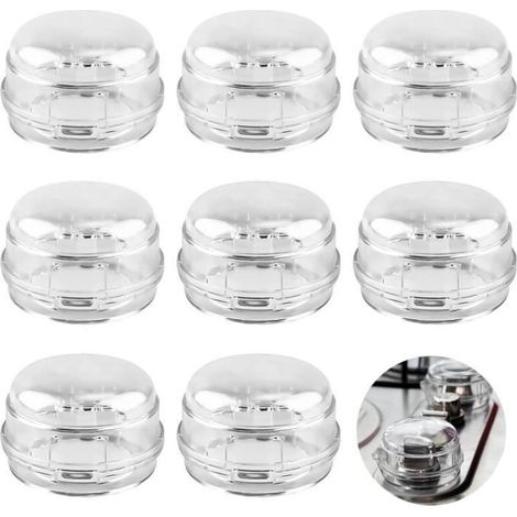 Sécurité Domestique Cache Boutons de Cuisinière à Gaz, 8 Pièces Noir Protection Four Bebe Couverture de Bouton de cuisine (1/4)