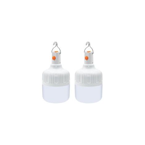 2 Pièces Lanterne Camping LED, Lampe Camping USB Rechargeable Puissante 500 Lumens Lampe Exterieur, 3 Modes Luminosité, Portable Étanche Lampe Tente