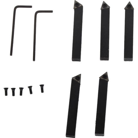 Jeu de 5 plaquettes carbure de 5/16 pouces pour la coupe, le perçage et le chanfreinage de surfaces (1/5)