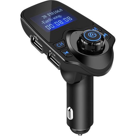 T11 Kit mains libres sans fil Bluetooth pour voiture Lecteur MP3 Transmetteur FM Chargeur USB (1/5)