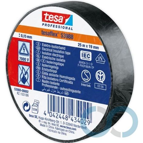 NASTRO TESA ISOL.PVC NERO MM15 MT 25