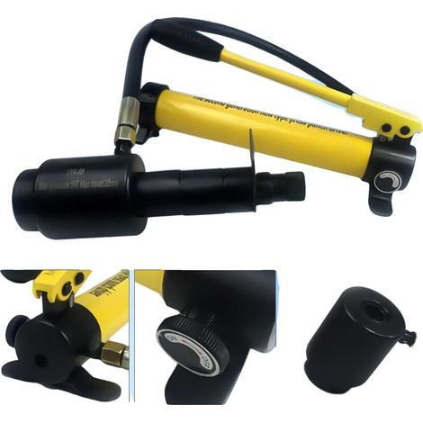 Outil de poinçonnage hydraulique, matériau en acier, différentes tailles de poinçons, force de 8 tonnes, mallette portable, compatible avec plusieurs matériaux (1/5)