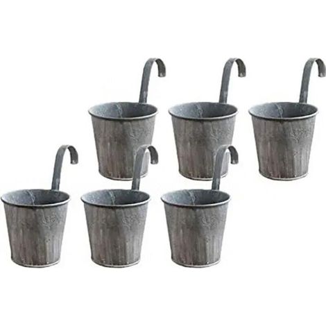 Pots de Fleur Suspendre en métal Pot de Fleur en Métal Suspendu, Balcon Jardin Home Decor Pot de Fleurs Suspendu (6pcs)