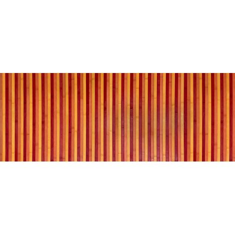Passatoia per Cucina o Tappeto da Ingresso in Vero Bamboo Naturale 7 Misure 7 Colori 50x150 cm - Rosso (1/5)