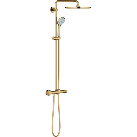 Grohe – Colonne de douche thermostatique Euphoria System 310 – Douche de tête 310mm en métal – Jet pluie – Finition Cool Sunrise – Mitigeur avec fonction inverseur
