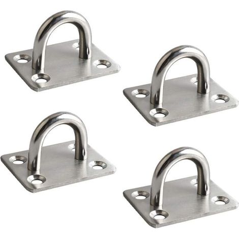 4 Pièces Crochets à illet en Acier Inoxydable 304, Crochet de Fixation Murale de Plafond Robuste, pour Sangle d'Entranement, Balanoire, Hamac, Boxe Sac de Frappe (1/5)
