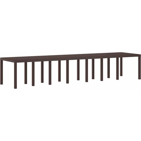 vidaXL Tavolo da Giardino Marrone 400 x 100 x 73 cm polyrattan