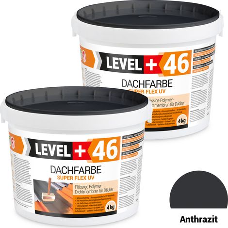 LEVEL+ Dachfarbe Sockelfarbe elastische Dicht-Polymermembrane L+46 ANTHRAZIT - 8KG