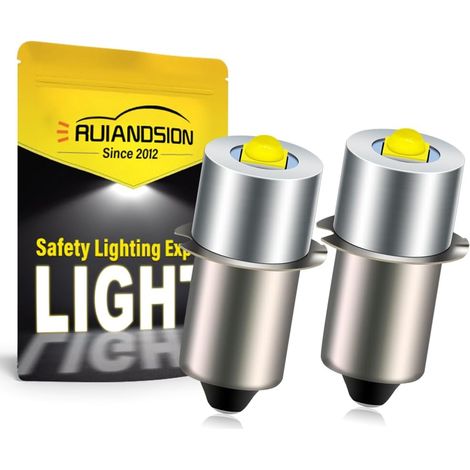 Lot de 2 ampoules de lampe de poche LED 6-24 V sans polarité 372 lm Blanc 6000 K Compatible avec P13.5S (1/5)