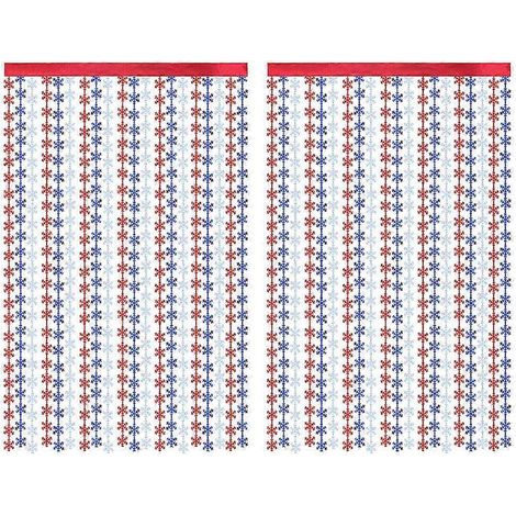 Schneeflocken-Folienfransen-Vorhänge - 2 Stück 1x2m Glitzernde Metallic-Vorhänge (1/5)