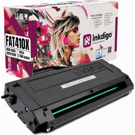 Toner Inkdigo FAT410 compatibile con Panasonic KX-MB1500, KX-MB1520 e KX-MB1530, certificato TÜV. (1/5)