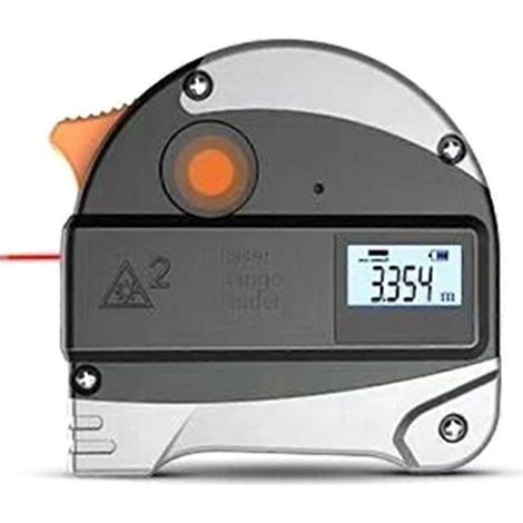 Télémètre USB 2 en 1 avec ruban de 5 m et écran LCD, appareil de mesure de distance pour bâtiments, topographie de surface et de volume (1/5)