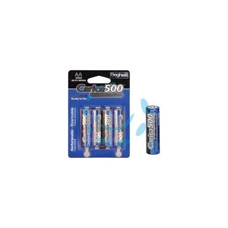 PILA STILO CARICA500 (AA) - 1,2v 1500 mAh blister da 4 pezzi
