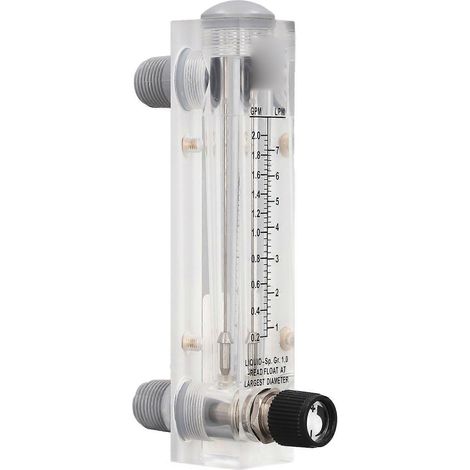 Débitmètre à panneau 0,2-2 GPM, testeur de débit de liquide en acrylique pour la mesure et le contrôle (1/5)