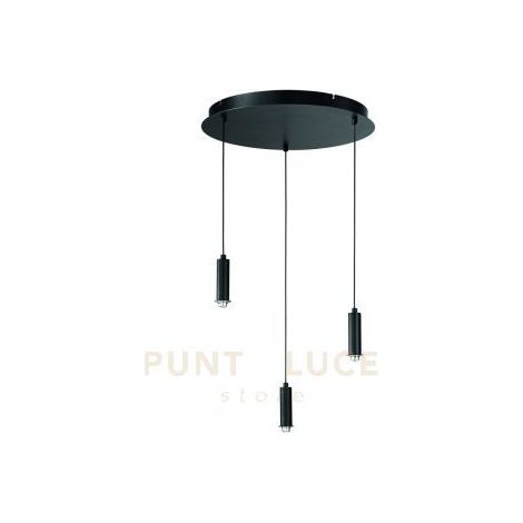 BASE TONDA PER SOSPENSIONE GOLF A LED 3 LUCI 3000K 2057LM 36W NERO MATTO