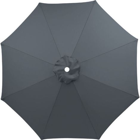Ersatzbezug für einen 3-m-Sonnenschirm mit 8 Streben. Wasserdicht. UV-beständig. Austauschbarer Stoff. Waschbar. Atmungsaktiv. Grau (Streben nicht enthalten).