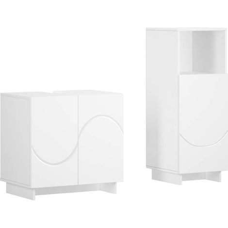 Juego de Muebles de Baño 2 uds. Blanco Madera de ingeniería vidaXL (1/5)