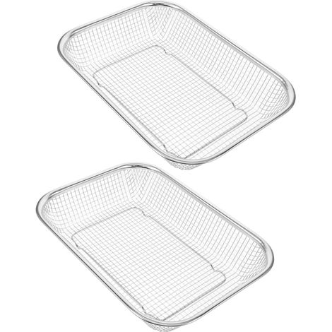 Set of 2 stainless steel dishwasher baskets, draining rack for cutlery and utensils
