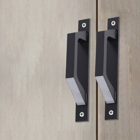 [NEVER USED] 2pcs Straight aluminum handle for sliding doors or hinged passage doors - 200 mm  Functional and comfortable straight handle, black