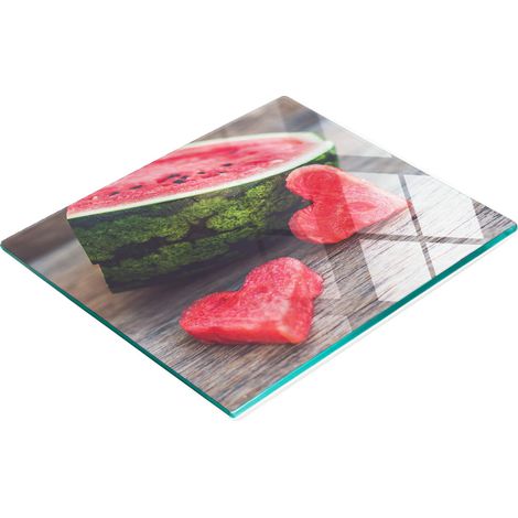 Tabla de cocina de vidrio templado con gr谩fico decorativo de coraz贸n de sand铆a 60x52 cm (1/5)