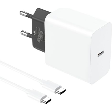 Chargeur USB C 30 W pour Google Pixel 7, Pixel 7 Pro, Pixel 8 P ro, Pixel 6, Pixel 6 Pro, 9, 9 Pro Fold, Aptateur Secteur Type C, 2 M Câble USB C Chargeur (1/5)