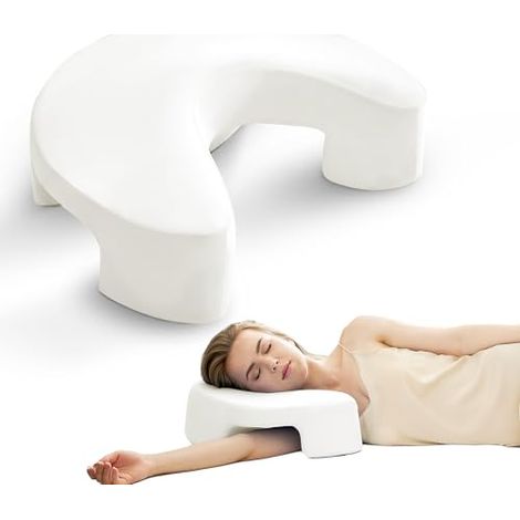 Ergonomisches Seitenschläferkissen mit Armloch – Orthopädisches Nackenstützkissen aus Memory Foam für Nacken & Schulter – Kissen für Seitenschläfer, Rücken- und Bauchschläfer – Waschbarer Bezug