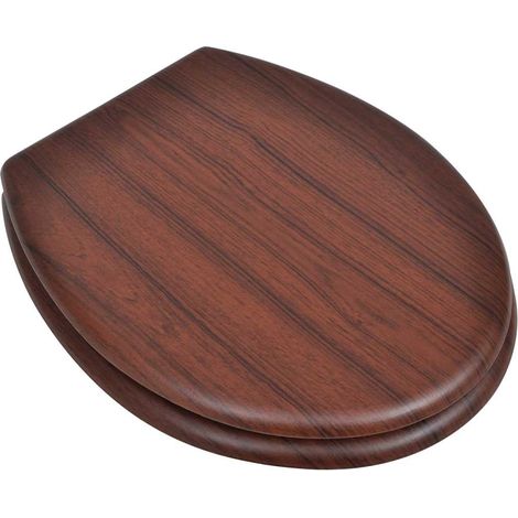 vidaXL Asiento de inodoro con tapas 2 uds MDF marrón (1/2)