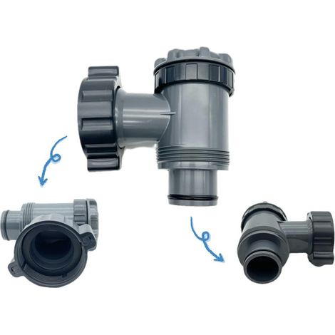 Vanne Ouvrir/Fermer Piscine Gris Piston 38mm 1.5 Pouces 174g Compatible INTEX Bestway Coleman Isolation Maintenance (1/4)