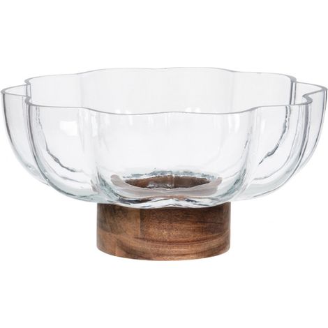 Amadeus - Bol en verre base bois