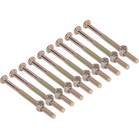Lot de 10 vis à tête cylindrique creuse M6 en acier inoxydable zingué, 80 mm, pour berceau et lit bébé, kit de fixation mobilier (1/5)