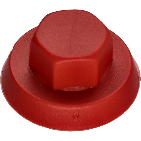 Capuchon Tête hexagonale TH Polyéthylène RAL3003 pour vis autoperceuse ou tole de diam 4.8-5.5 - 1 pièce (1/4)