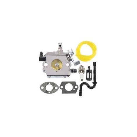 FENOPLASTICAKit de carburateur pour tronçonneuse Stihl 028 028AV 028, kit de réparation, bougies d'allumage, durites d'essence et pièces détachées. (1/4)