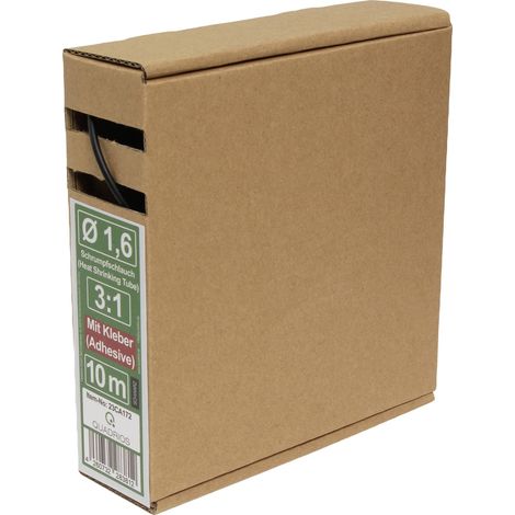 Quadrios 23CA172 Gaine thermorétractable avec colle noir 1.6 mm Taux de retreint:3:1 10 m (1/5)