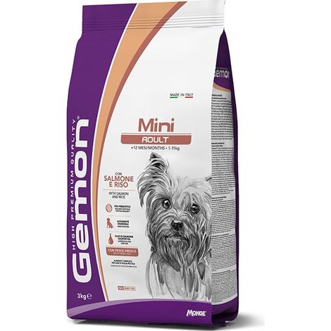 Gemon Cane Adulto Taglia Piccola, Salmone e Riso Kg.3