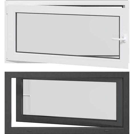 Basement Window RISOR 120 x 60 cm PVC and Glass Anthracite vidaXL