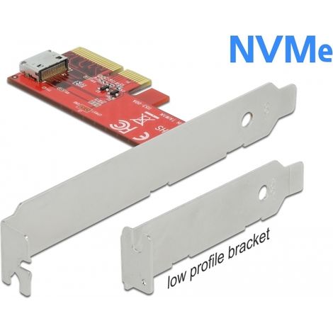 Tarjeta PCI Express x4 a 1 x OCuLink SFF-8612 interna - Factor de forma de perfil bajo