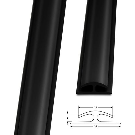 Doppeleinfassleiste Jersey 24 x 35 mm Schwarz Länge: 1 m (1/4)