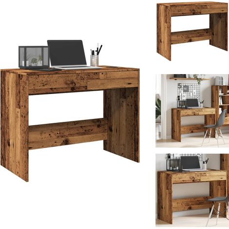 Bureau vieux bois 101x50x76,5 cm bois d'ingénierie - Bureau - Bureaux - Bureau De Travail - Bureau D'écriture (1/5)