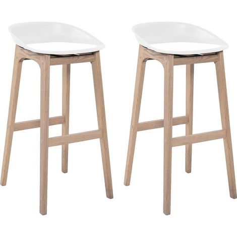 75 cm RIVA Barhocker aus Eiche mit Kunststoffsitz