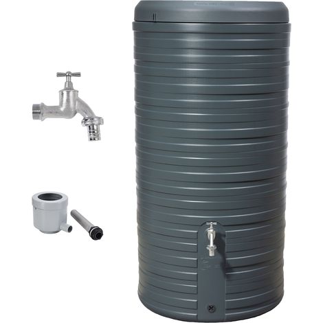 GARANTIA NORDIC 2in1 serbatoio per pioggia set completo 300 litri grigio grafite incl. rubinetto cromato e raccordo pluviale