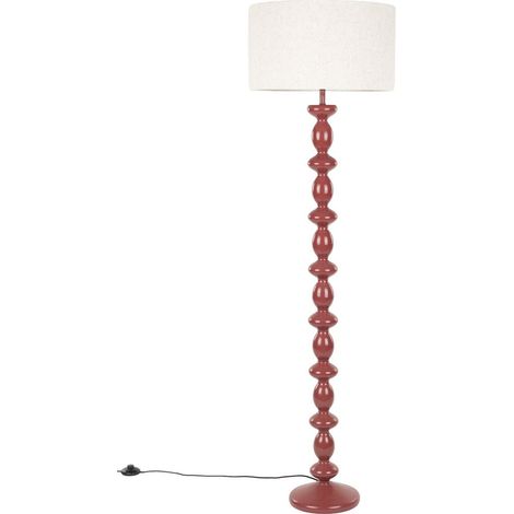 Lampadaire design, Lampadaire Pim rouge H160 cm avec abat-jour tissu Rouge en Metal, BOITE A DESIGN (1/5)
