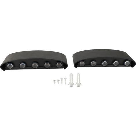 Ortviai Applique murale LED 2 unités, aluminium et ABS, éclairage bidirectionnel haut/bas pour escalier, salon ou couloir