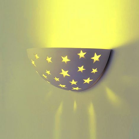 APPLIQUE IN GESSO LAMPADA DA PARETE A LED R7S STELLE LUMINOSE LUCE CALDA 3000K (1/5)