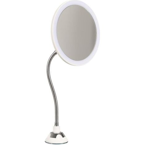 Paris Prix – Miroir grossissant flexible lumineux 30cm – Forme ronde – Fonctionne à LED – Ventouse tout support – Rotatif 360° (1/5)