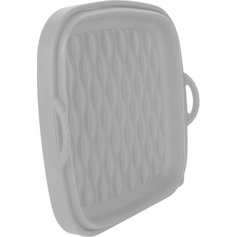 Panier à friture carré en silicone réutilisable, forme ondulée, gris, idéal pour la cuisson à la maison, le camping et les grillades. (1/5)