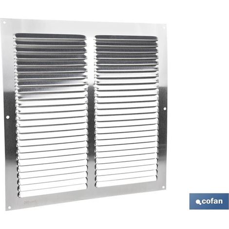 Grille de ventilation en aluminium 30 x 30 cm avec moustiquaire et épaisseur 0,6 mm
